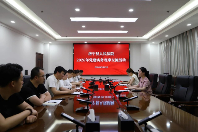 洛宁法院围绕“三会一课”开展党建实务观摩交流活动